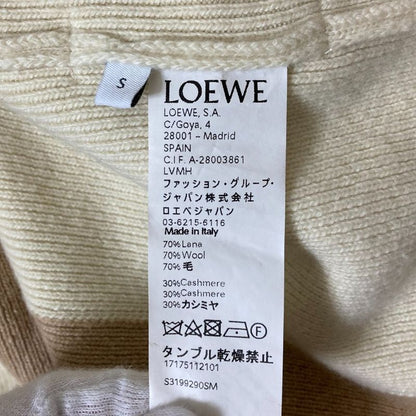 Good Loewe Cashmere Blend Long Knit Cardigan Gown Coat S Size Ivory Ladies Used