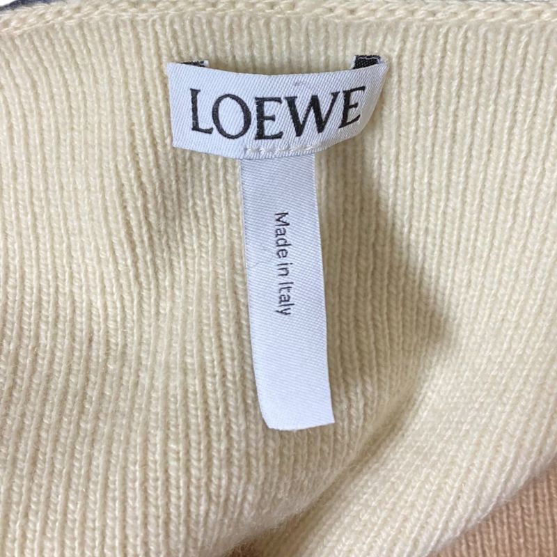 Good Loewe Cashmere Blend Long Knit Cardigan Gown Coat S Size Ivory Ladies Used