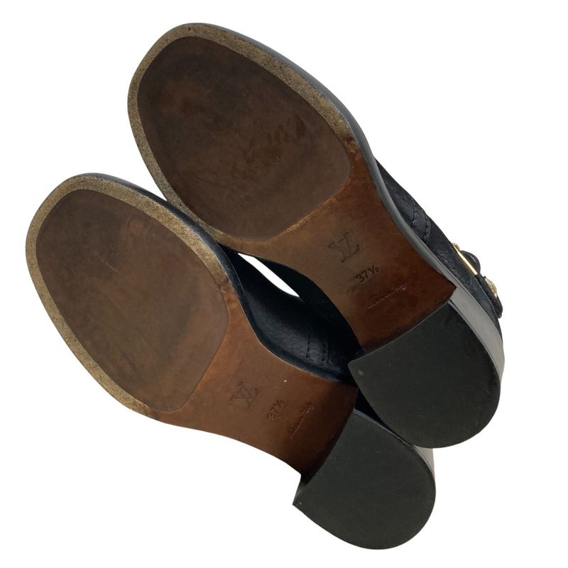 Good Louis Vuitton Leather Ankle Boots Size 37 1 2 Approx 24.5cm (9.65in) Black