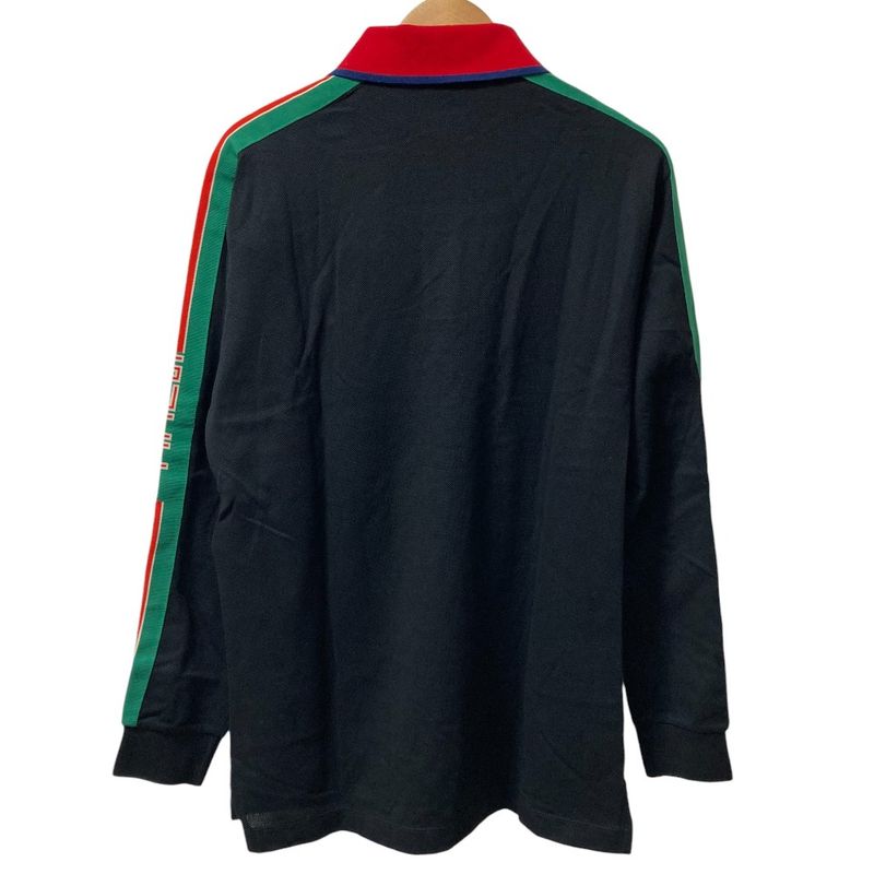 Unused Gucci Web Stripe Long Sleeve Polo Shirt 545784 Size S Black Men's Used