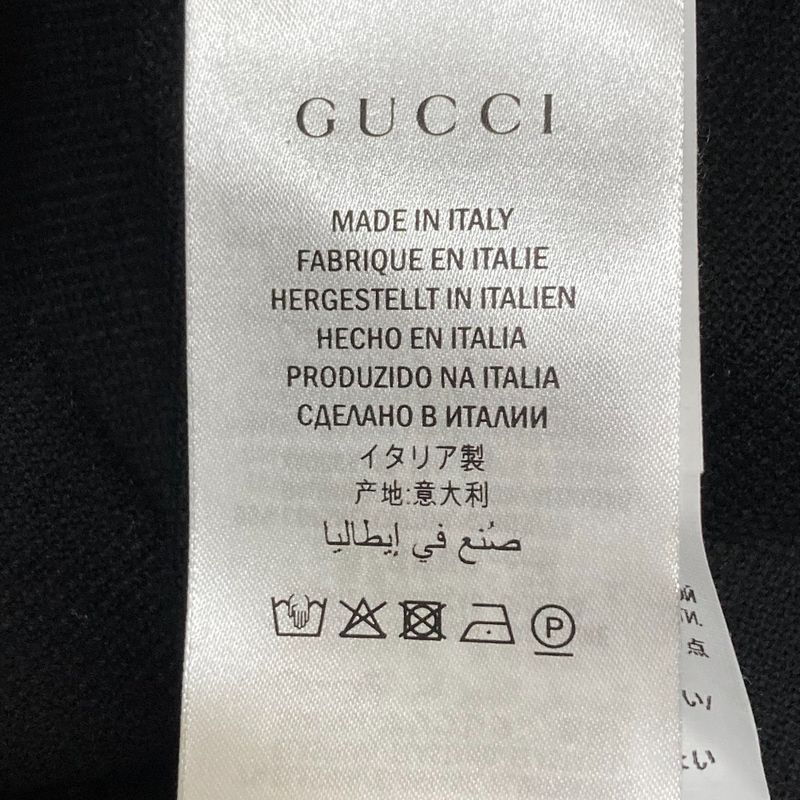 Unused Gucci Web Stripe Long Sleeve Polo Shirt 545784 Size S Black Men's Used