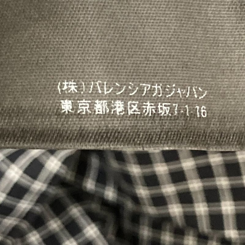 Balenciaga Back Logo Check Long Sleeve Shirt 556878 Size 37 Black Men's Used