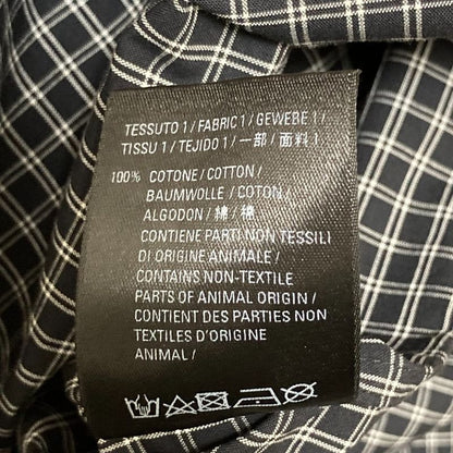 Balenciaga Back Logo Check Long Sleeve Shirt 556878 Size 37 Black Men's Used