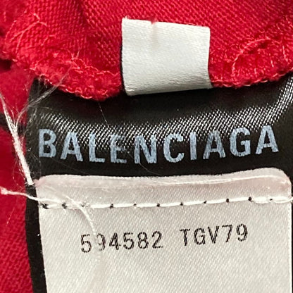 Balenciaga Multi Logo Turtle Neck Cut And Sew 594582 Size XS Red Men's Used