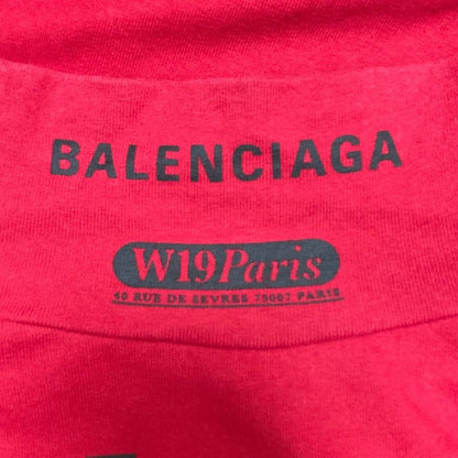 Balenciaga Multi Logo Turtle Neck Cut And Sew 594582 Size XS Red Men's Used