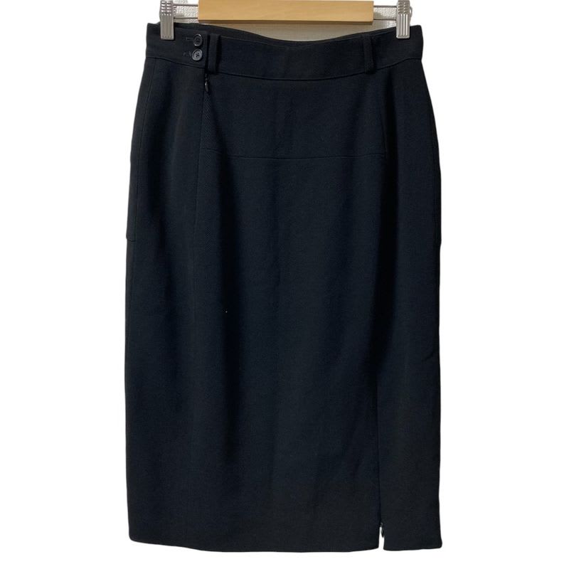 Hermes Wool Tight Skirt Size 42 Black Ladies