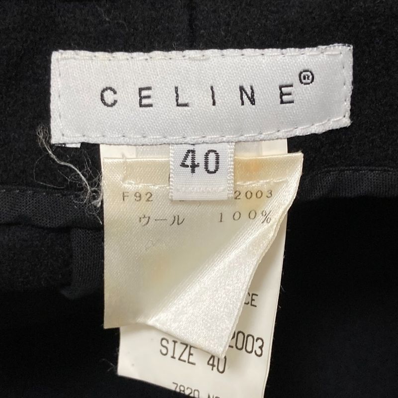 Celine Metal Hook Wool Skirt Size 40 Black Women's Used