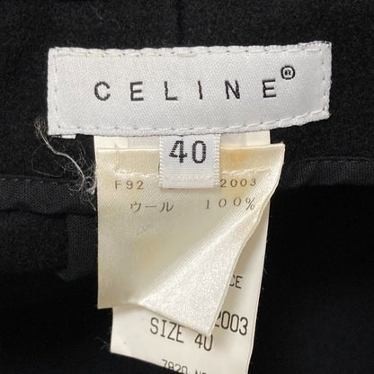 Celine Metal Hook Wool Skirt Size 40 Black Women's Used