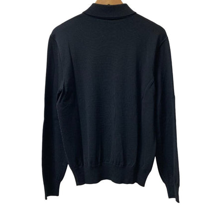 Hermes H Pattern Long Sleeve Long Sleeve Knit Polo Shirt Size M Black Men's Used