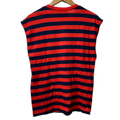 Gucci Border Sleeveless Cut And Sewn 572980 Size M Navy X Red Ladies Used