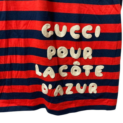 Gucci Border Sleeveless Cut And Sewn 572980 Size M Navy X Red Ladies Used