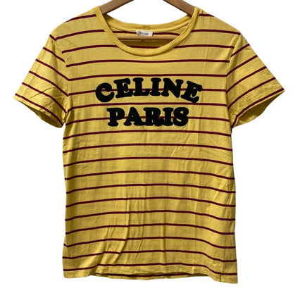 Celine Eddie Period Striped Flocke Logo Tee Flocke Logo Short Sleeve T-shirt
