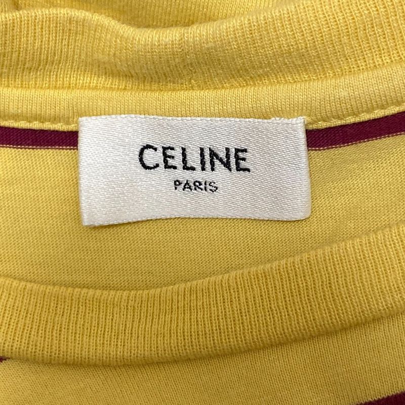 Celine Eddie Period Striped Flocke Logo Tee Flocke Logo Short Sleeve T-shirt