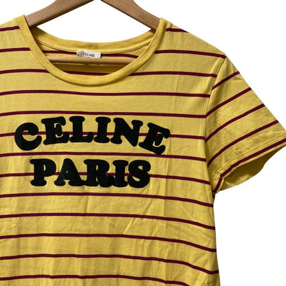 Celine Eddie Period Striped Flocke Logo Tee Flocke Logo Short Sleeve T-shirt