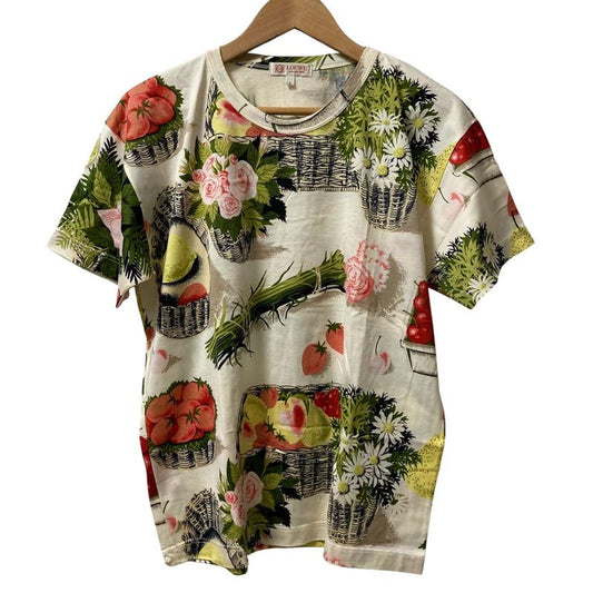 Loewe Vintage Fruits Basket Print Short Sleeve T-shirt Size S Ivory Ladies Used