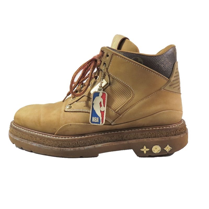 Louis Vuitton×nba Oberkampf Line Suede Ankle Boots Monogram Shoes Brown 8 Men's