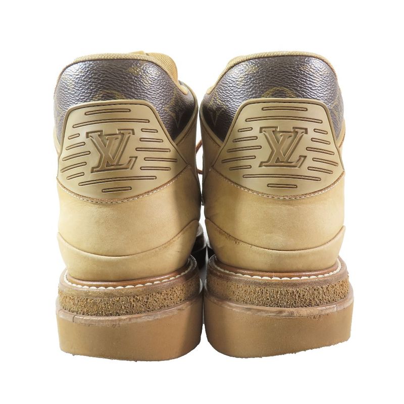 Louis Vuitton×nba Oberkampf Line Suede Ankle Boots Monogram Shoes Brown 8 Men's