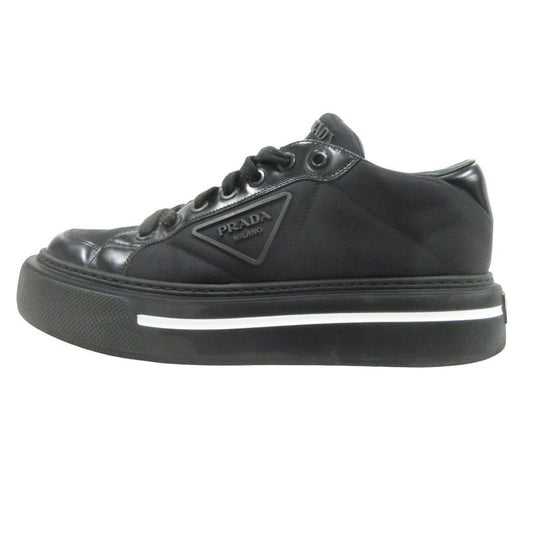 Prada Re-nylon Leather Switching Sneakers Shoes Platform Triangle Logo Triangle