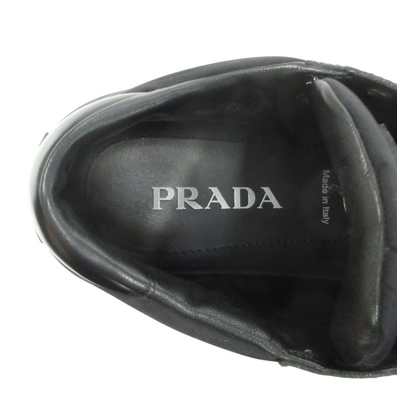 Prada Re-nylon Leather Switching Sneakers Shoes Platform Triangle Logo Triangle