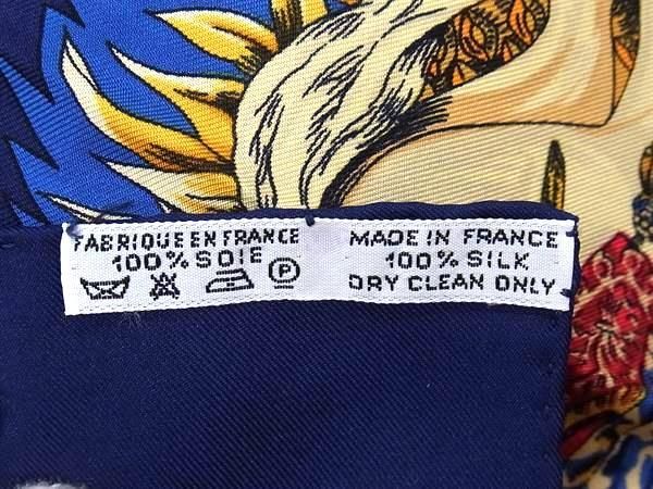 Hermes Scarf Kare90 Multicolor 100% Silk Women's le Roy Soleil Sun King