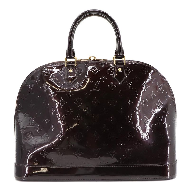 Louis Vuitton Monogram Vernis Alma GM Hand Bag Leather Amarant
