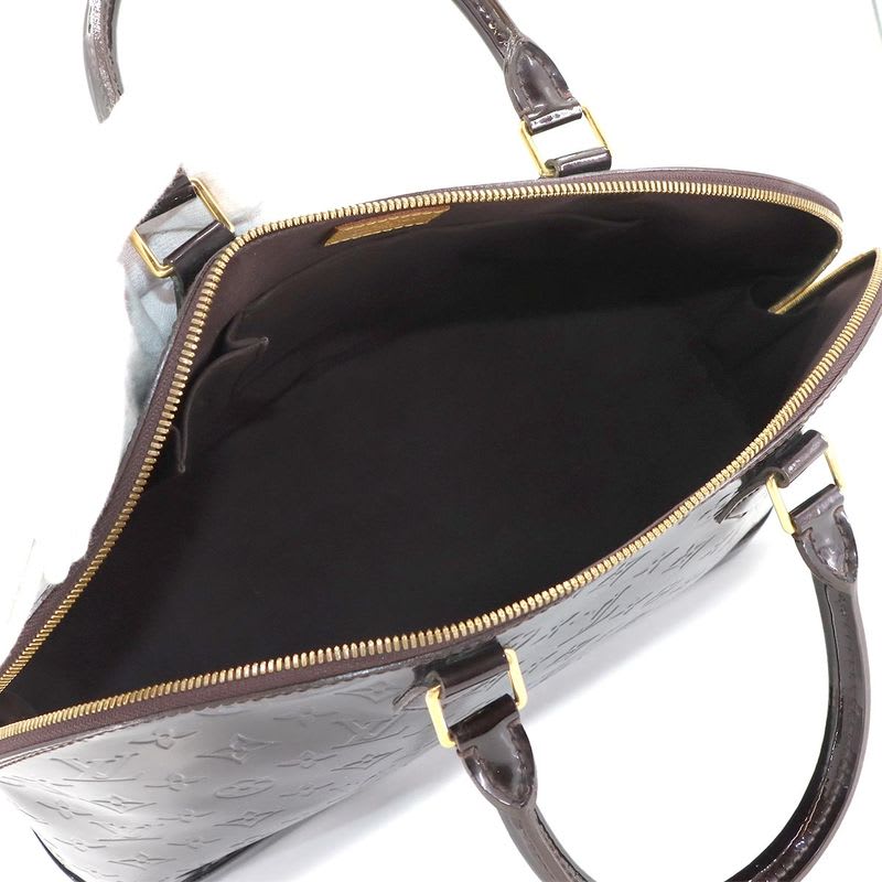 Louis Vuitton Monogram Vernis Alma GM Hand Bag Leather Amarant