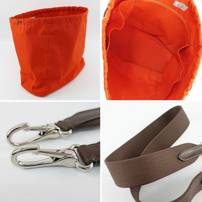 Hermes Sac Depan Sage Groom 2WAY Crossbody Shoulder Bag Tote Canvas