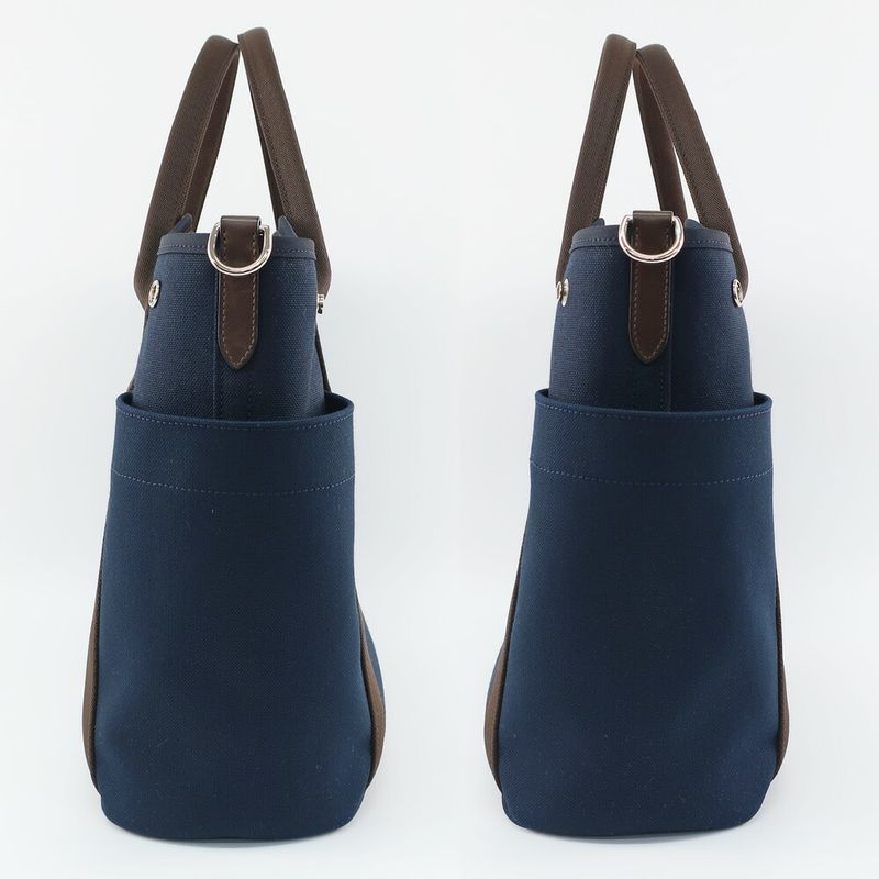 Hermes Sac Depan Sage Groom 2WAY Crossbody Shoulder Bag Tote Canvas