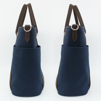 Hermes Sac Depan Sage Groom 2WAY Crossbody Shoulder Bag Tote Canvas