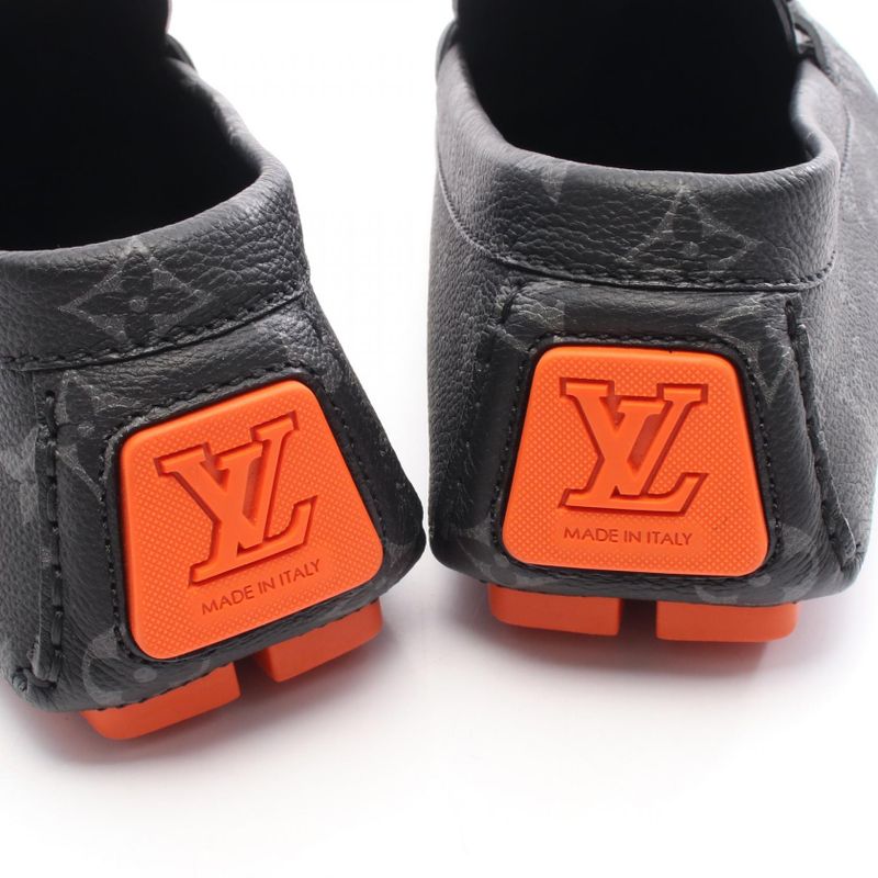 Louis Vuitton Loafer Driver Line Monogram Eclipse PVC Coated Canvas Shoes Men's