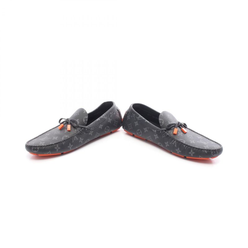 Louis Vuitton Loafer Driver Line Monogram Eclipse PVC Coated Canvas Shoes Men's