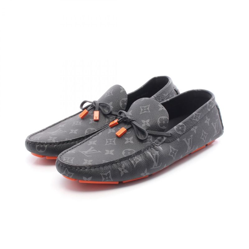 Louis Vuitton Loafer Driver Line Monogram Eclipse PVC Coated Canvas Shoes Men's