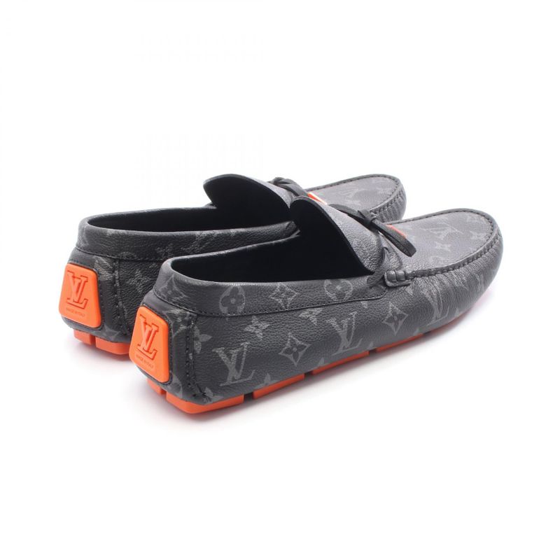 Louis Vuitton Loafer Driver Line Monogram Eclipse PVC Coated Canvas Shoes Men's