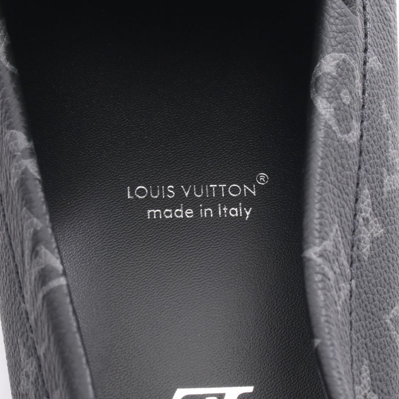 Louis Vuitton Loafer Driver Line Monogram Eclipse PVC Coated Canvas Shoes Men's