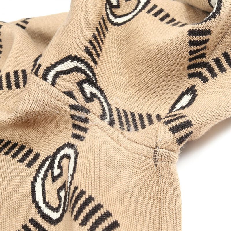 Gucci Cardigan Interlocking G Reversible 678308 Brown X Beige Wool Reversible