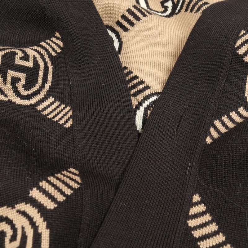 Gucci Cardigan Interlocking G Reversible 678308 Brown X Beige Wool Reversible