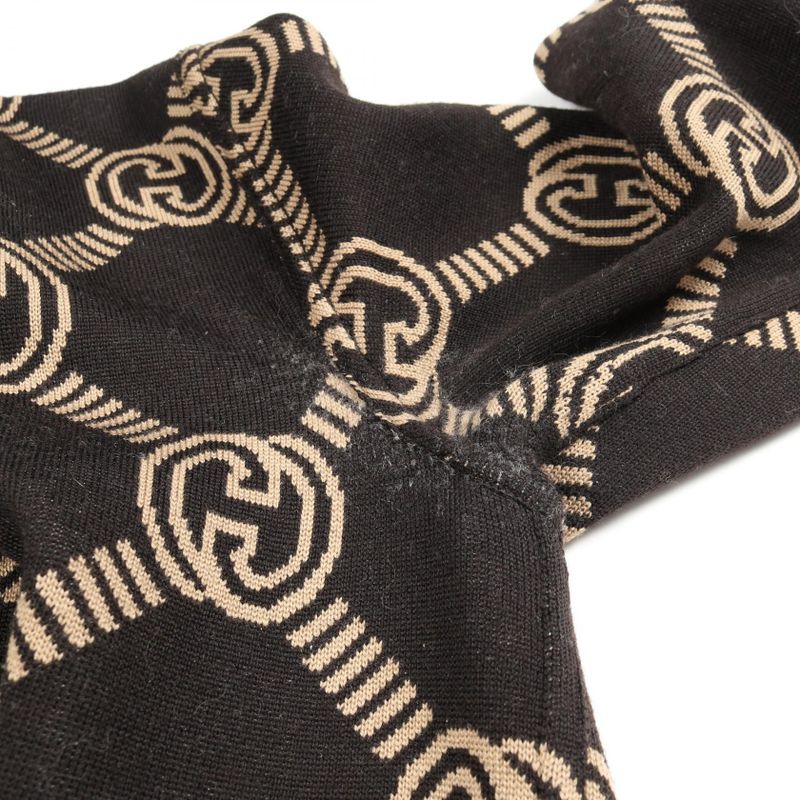 Gucci Cardigan Interlocking G Reversible 678308 Brown X Beige Wool Reversible