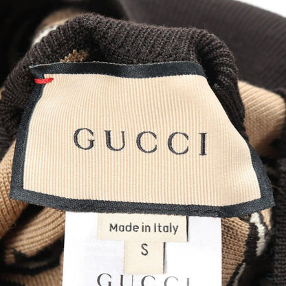 Gucci Cardigan Interlocking G Reversible 678308 Brown X Beige Wool Reversible