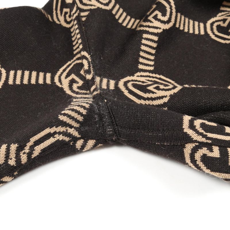 Gucci Cardigan Interlocking G Reversible 678308 Brown X Beige Wool Reversible