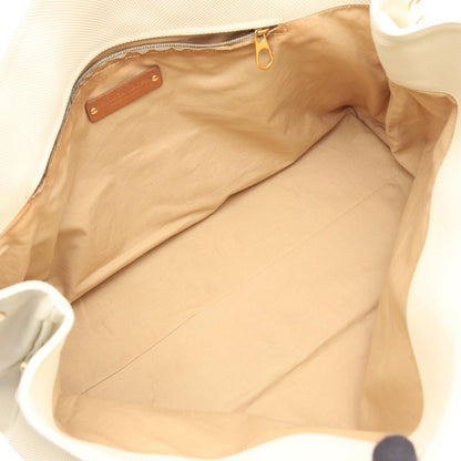 Bottega Veneta Tote Bag Marco Polo 222498 Ivory PVC Coated Canvas Leather Marco