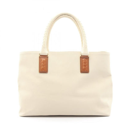 Bottega Veneta Tote Bag Marco Polo 222498 Ivory PVC Coated Canvas Leather Marco