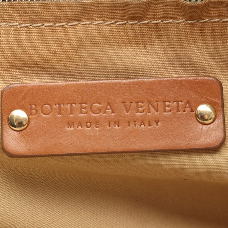 Bottega Veneta Tote Bag Marco Polo 222498 Ivory PVC Coated Canvas Leather Marco