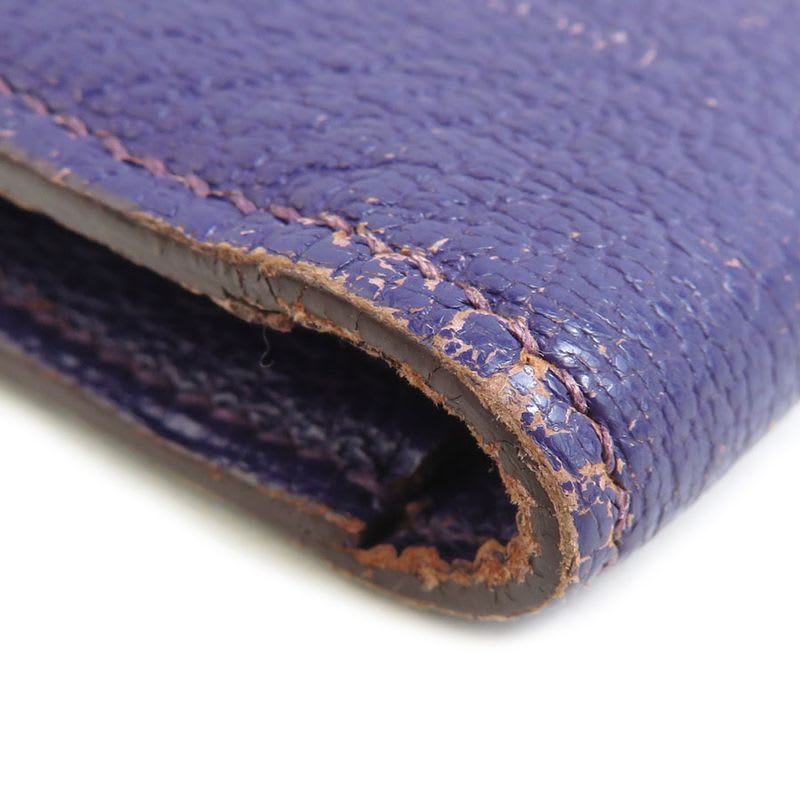 Hermes Purple Perforated Leather Billfold