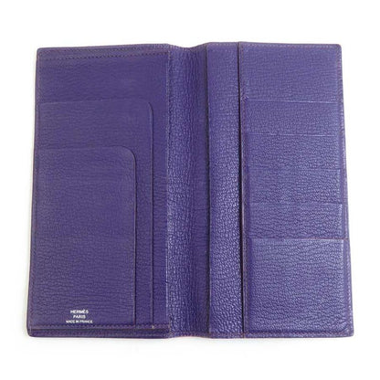 Hermes Purple Perforated Leather Billfold