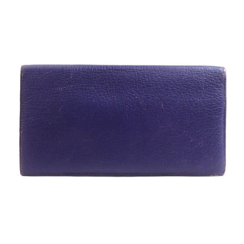 Hermes Purple Perforated Leather Billfold