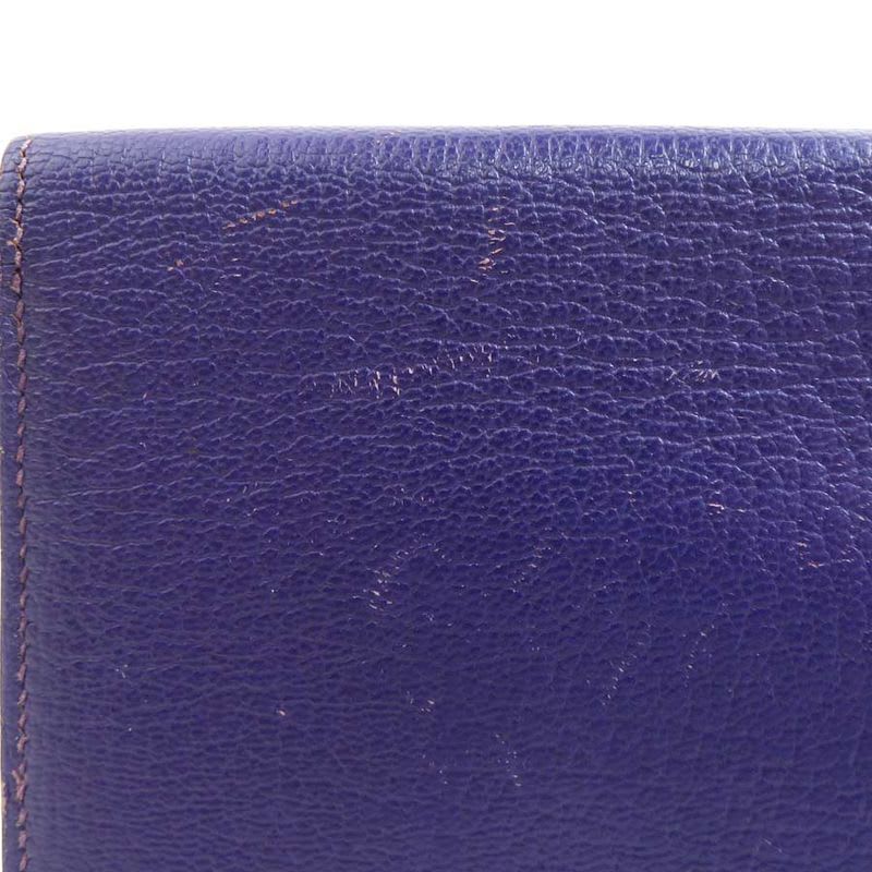Hermes Purple Perforated Leather Billfold