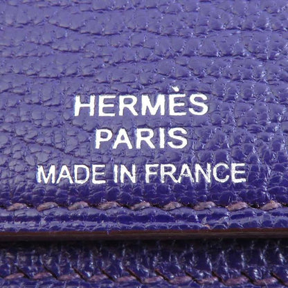Hermes Purple Perforated Leather Billfold