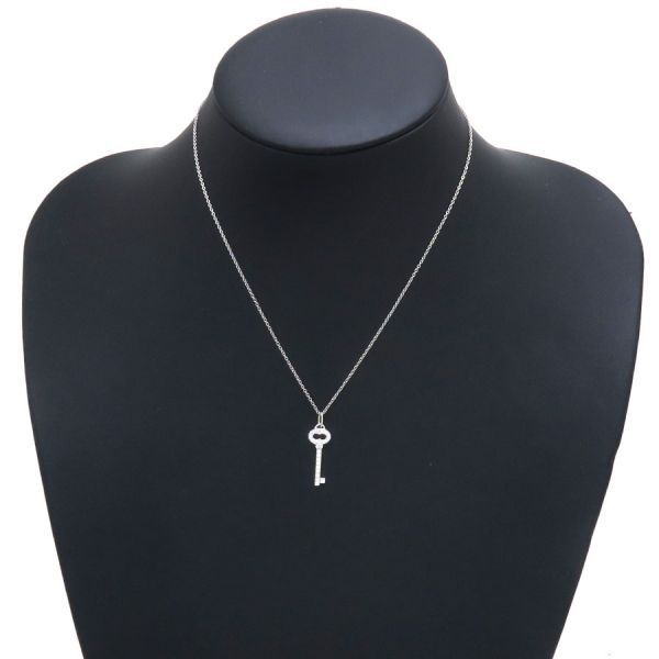 Tiffany & Co Vintage Oval Key Diamond Necklace Mini
