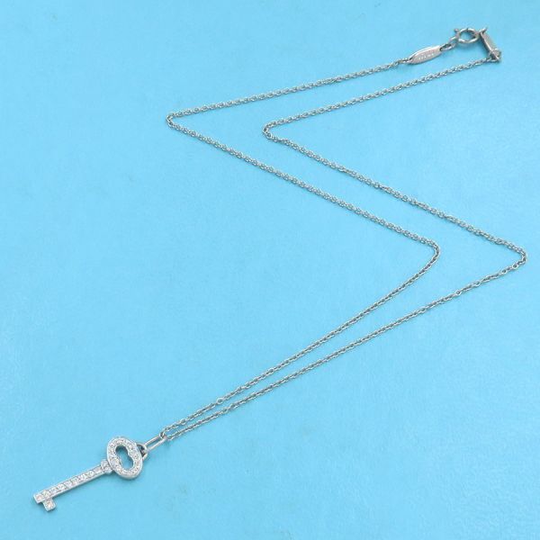 Tiffany & Co Vintage Oval Key Diamond Necklace Mini