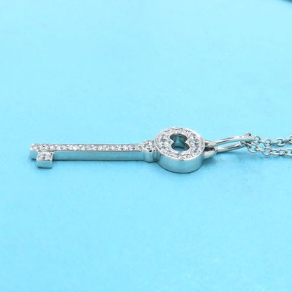Tiffany & Co Vintage Oval Key Diamond Necklace Mini